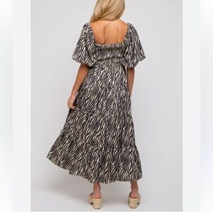 Entro womans animal Zebra Print Maxi Dress size L